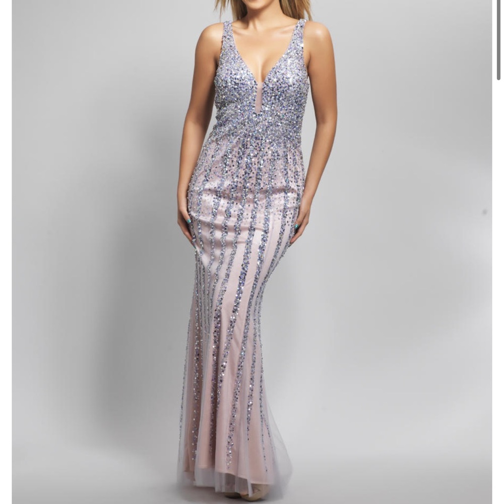 Dave & Johnny sequin prom dress